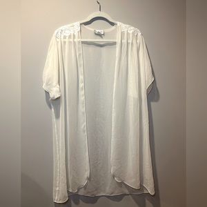 Vintage Romantic Night Sheer Nightshirt With Appliqué Shoulders OSFM‎